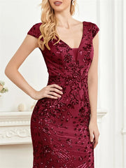 Long Mermaid Formal Deep V-neck Prom Dresses