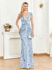 Long Mermaid Formal Deep V-neck Prom Dresses