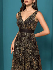 Sequins Blue Evening Dress