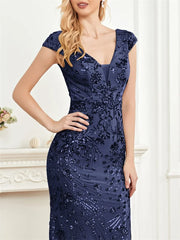 Long Mermaid Formal Deep V-neck Prom Dresses