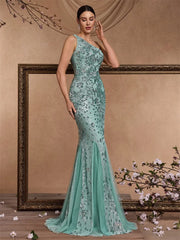 Elegant Mermaid Formal Bridesmaid Party Maxi Prom