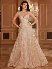 Sequins Blue Evening Dress