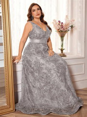 Luxury Sexy Deep V-Neck Sequins Green Evening Dress