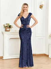 Long Mermaid Formal Deep V-neck Prom Dresses