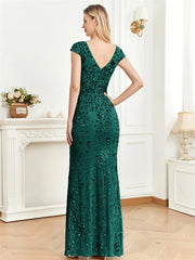 Long Mermaid Formal Deep V-neck Prom Dresses