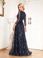 Elegant Women Long Sleeve Party Dress