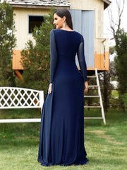 Elegant Green Long Sleeve Formal Evening Dresses | XUIBOL