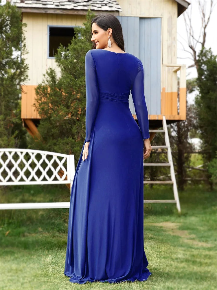 Elegant Green Long Sleeve Formal Evening Dresses | XUIBOL
