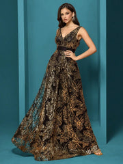 Sequins Blue Evening Dress