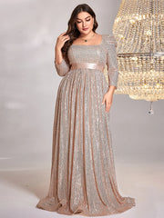 Plus Size sleeve Sequin Evening Dresses
