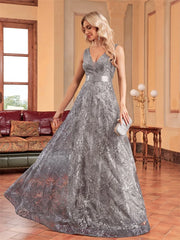 Sequins Blue Evening Dress