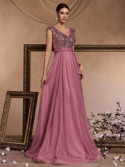 Women Long Formal A-Line Prom Party Dress Sleeveless Cocktail Dresses