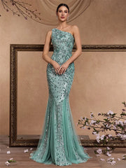 Elegant Mermaid Formal Bridesmaid Party Maxi Prom
