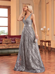 Sequins Blue Evening Dress