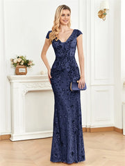 Long Mermaid Formal Deep V-neck Prom Dresses