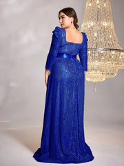 Plus Size sleeve Sequin Evening Dresses