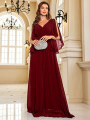Chiffon Long Sleeve Navy Evening Dress