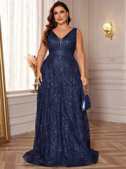 Luxury Sexy Deep V-Neck Sequins Green Evening Dress