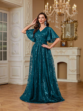 Elegant Formal Party Embroidered Sequin Long Dress