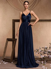 V-Neck A-Line Floor-Length Gown
