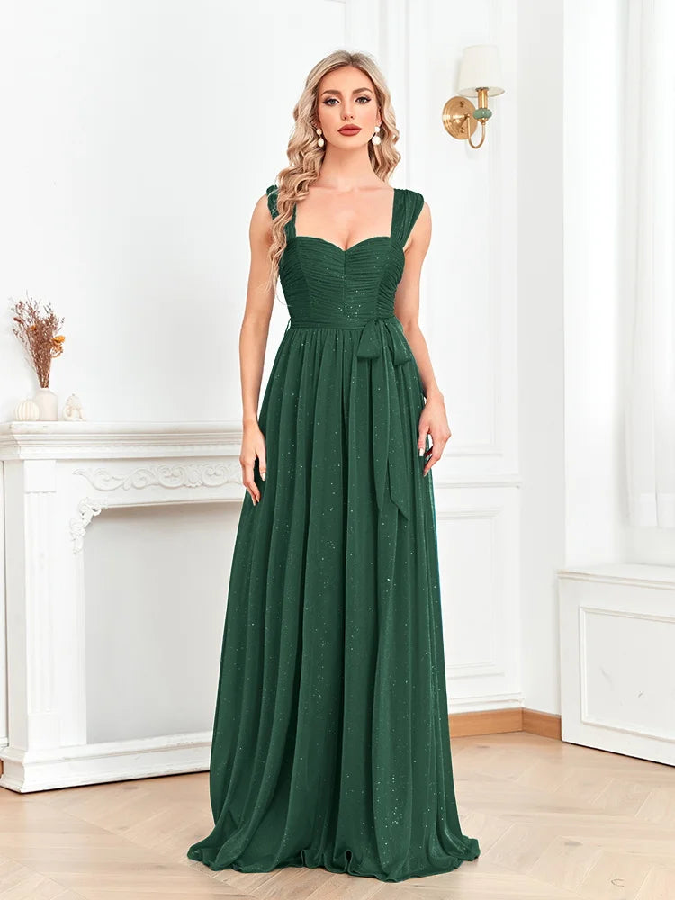 XUIBOL | Elegant Blue Shining Evening Dress Long Cocktail family party Prom Gown