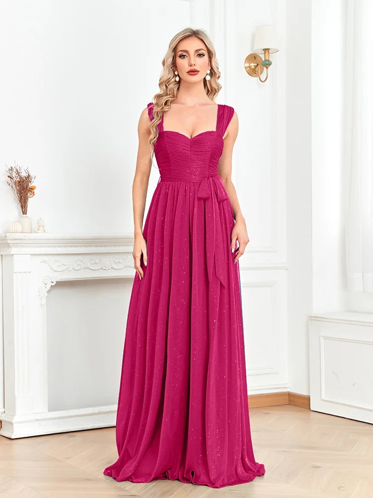 XUIBOL | Elegant Blue Shining Evening Dress Long Cocktail family party Prom Gown