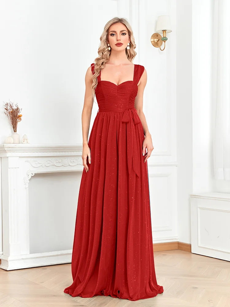 XUIBOL | Elegant Blue Shining Evening Dress Long Cocktail family party Prom Gown