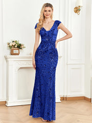 Long Mermaid Formal Deep V-neck Prom Dresses