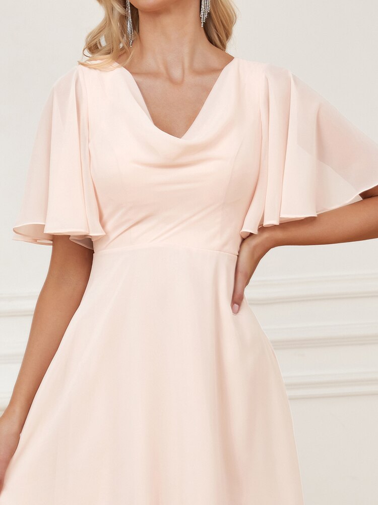 XUIBOL | Elegant Chiffon Short Sleeve Celebrity Dress