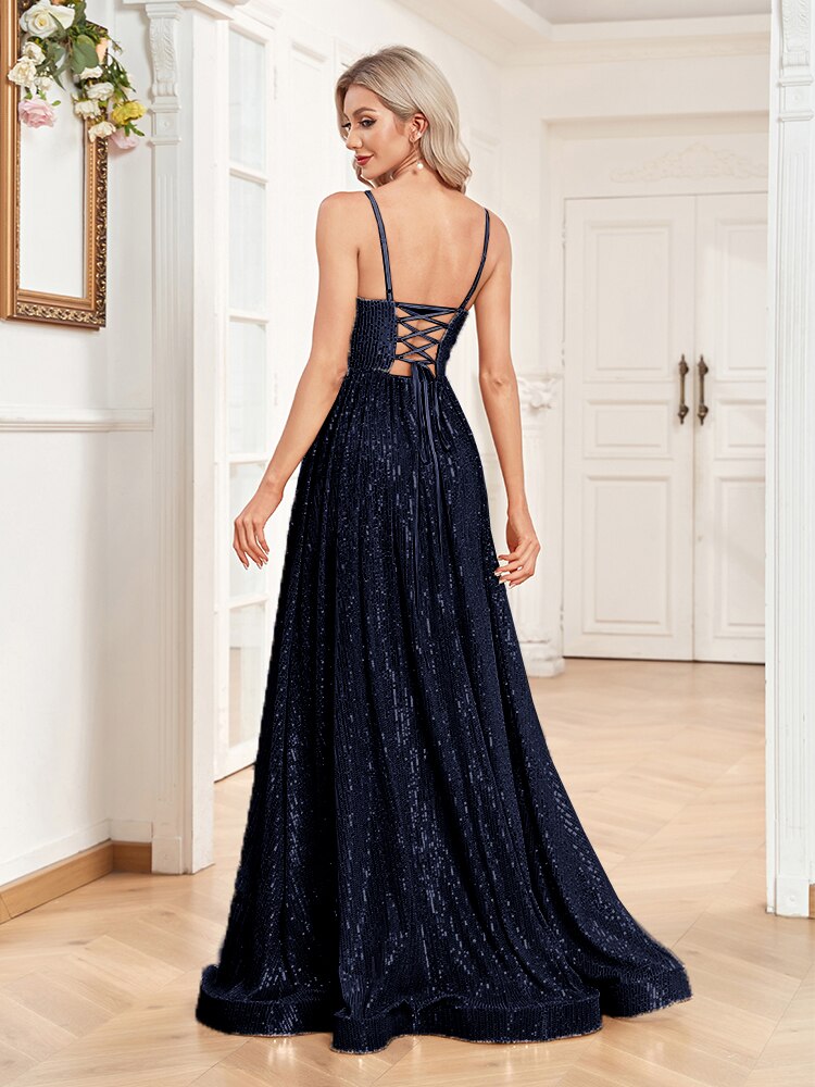 Sequined Bridesmaid Strap Dress | XUIBOL