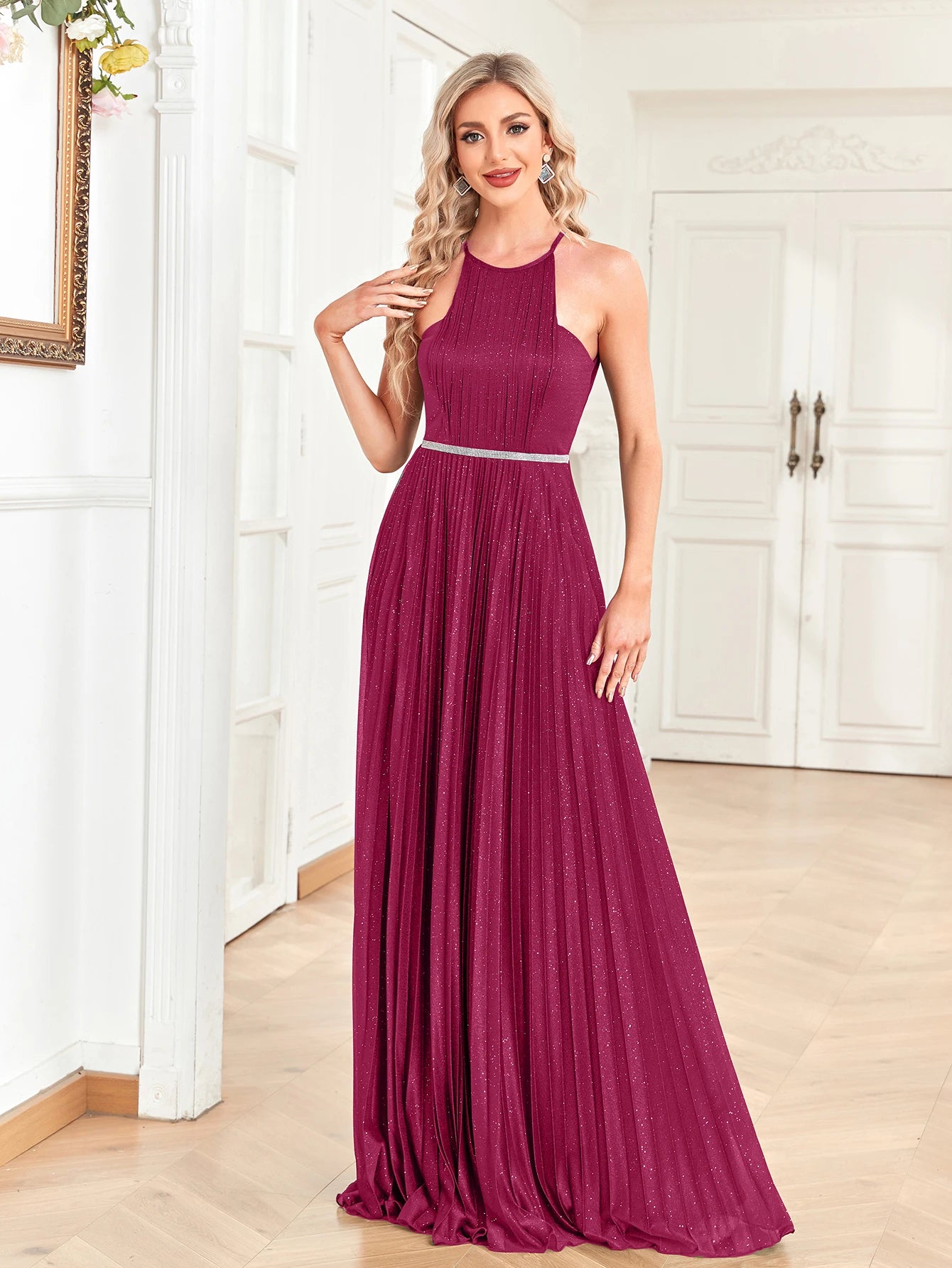 XUIBOL | Elegant Women Party Night Formal Long Evening Dress Shining Vestidos Robe De Soiree