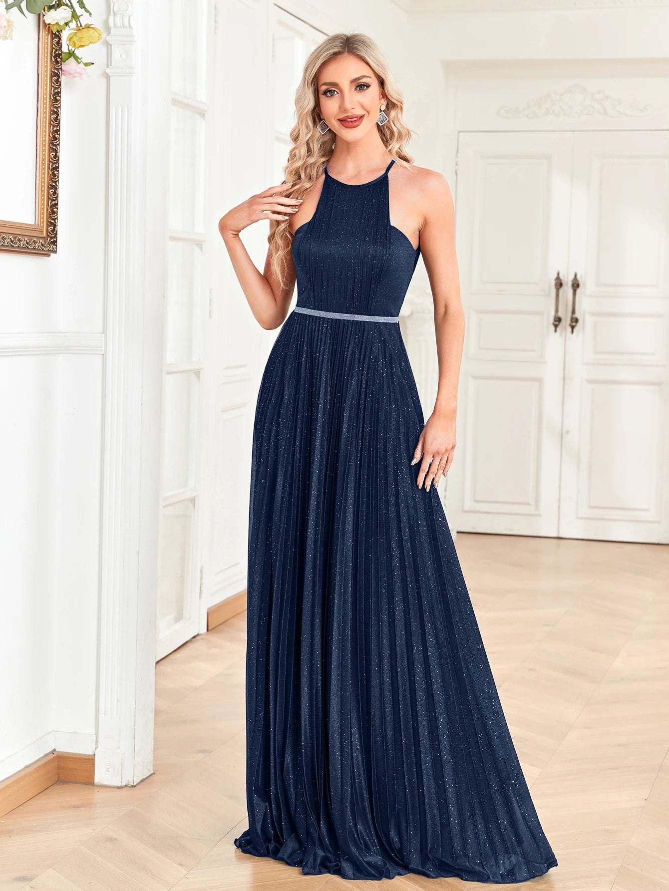 XUIBOL | Elegant Women Party Night Formal Long Evening Dress Shining Vestidos Robe De Soiree