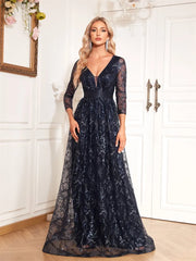 Elegant Women Long Sleeve Party Dress