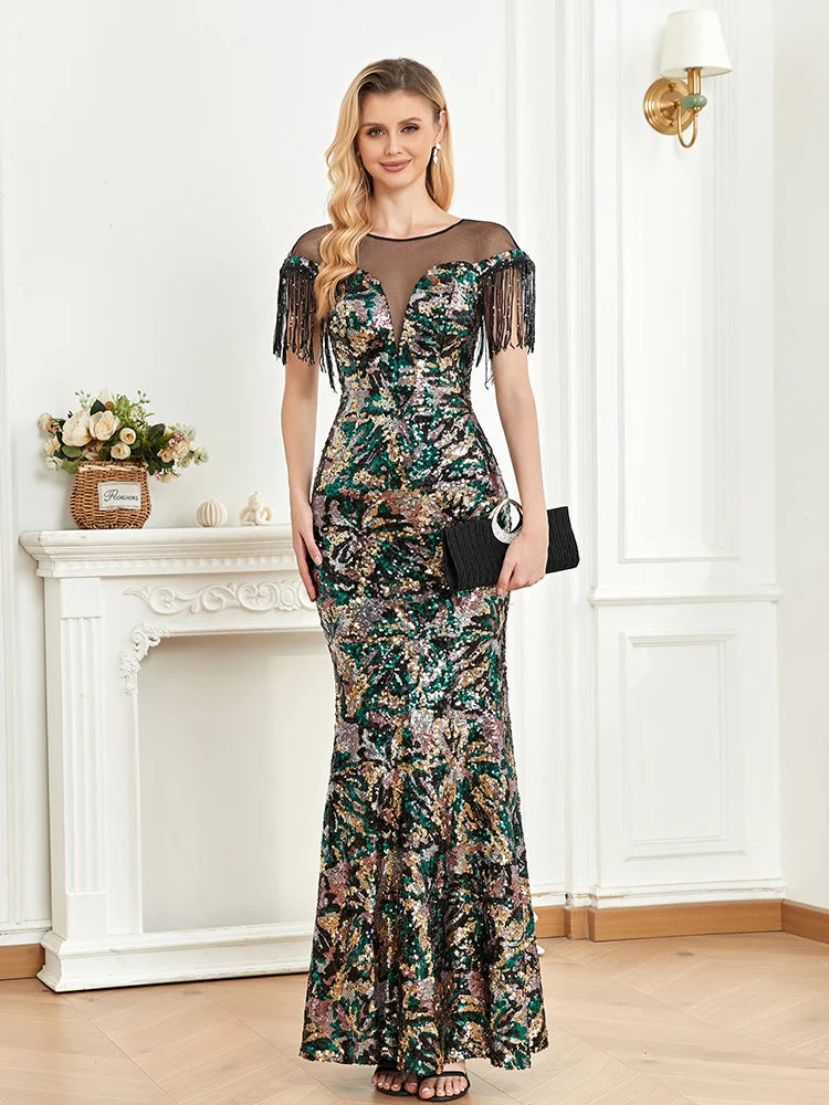 XUIBOL | 2024 Women Floor Length Evening Dress Luxury Mermaid Wedding Party Prom vestido