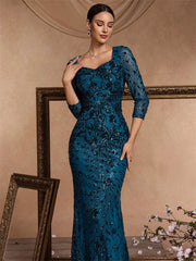 V-neck Prom Elegant Long sleeve Wedding Party Cocktail Gowns