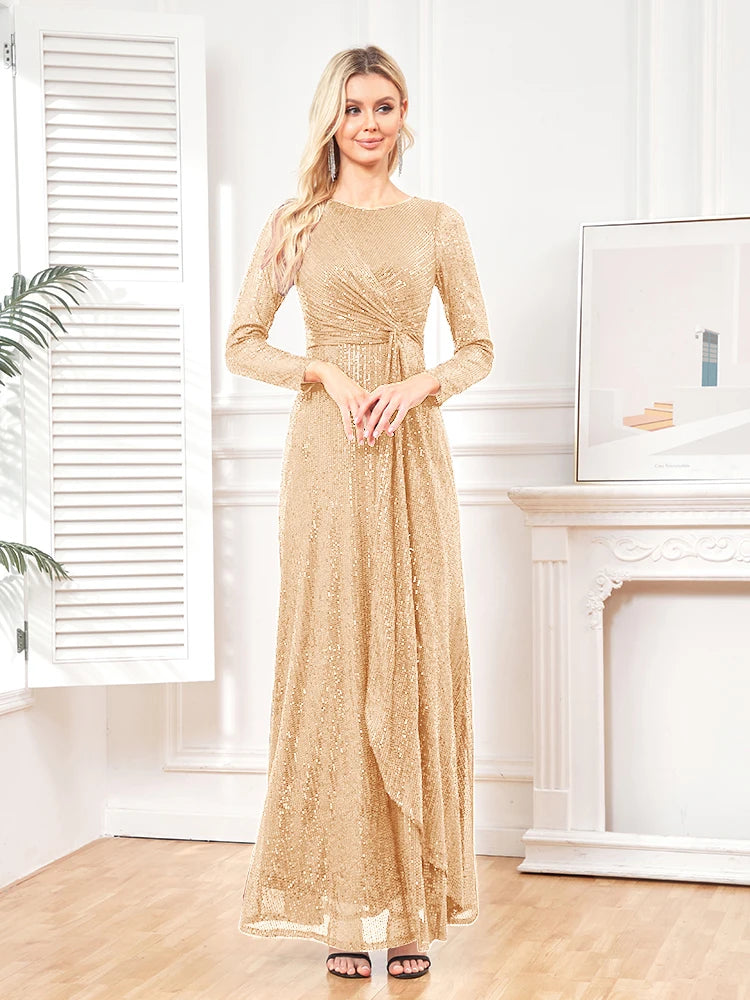 XUIBOL | Elegant Party Women Wedding Sequins For Female Blue Prom Cocktail Dresses