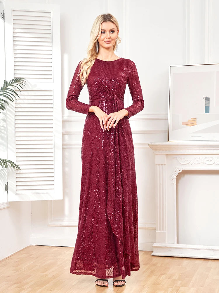 XUIBOL | Elegant Party Women Wedding Sequins For Female Blue Prom Cocktail Dresses