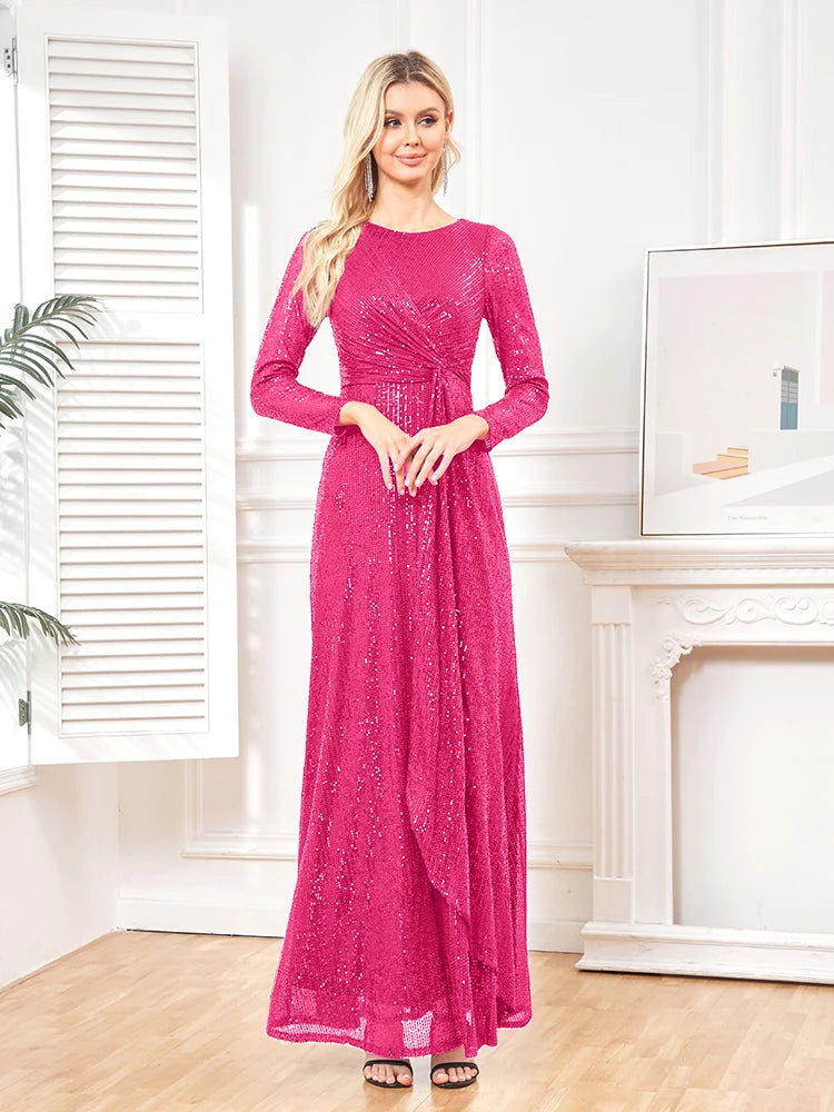 XUIBOL | Elegant Party Women Wedding Sequins For Female Blue Prom Cocktail Dresses