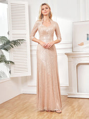 V-Neck Evening Dress