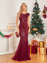 Sequin Prom Dress Women Elegant Sleeveless