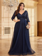 VNeck Sequin Evening Dress