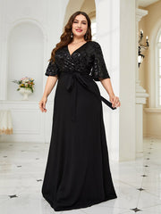 Plus Size Luxury Sequin Evening Dress
