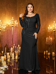 Blush Champagne Sequin Velvet Plus Size Mermaid Evening Gown