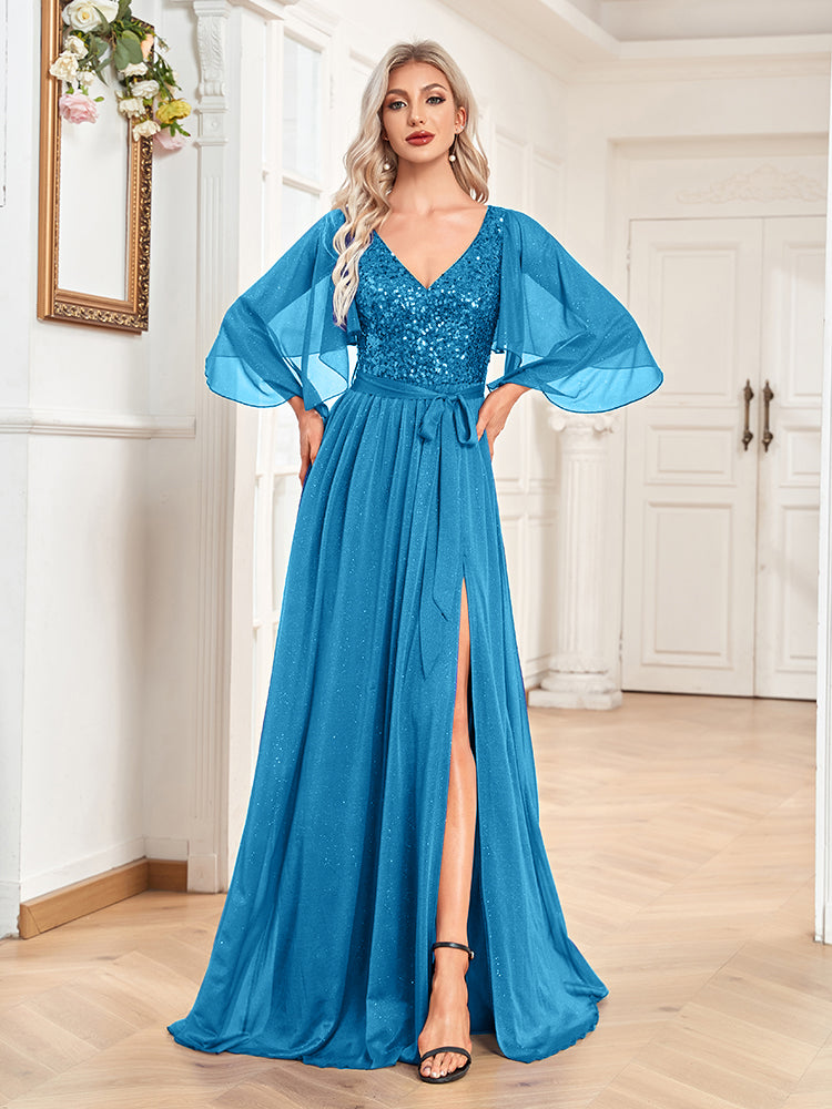 paste flutter sleeve dress