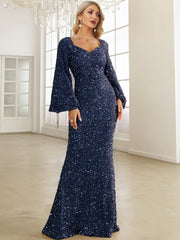 Sweetheart Neck Floor Length Sequin Prom Dress