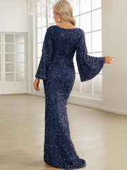 Sweetheart Neck Floor Length Sequin Prom Dress