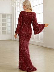 Sweetheart Neck Floor Length Sequin Prom Dress