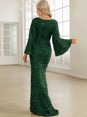 Sweetheart Neck Floor Length Sequin Prom Dress
