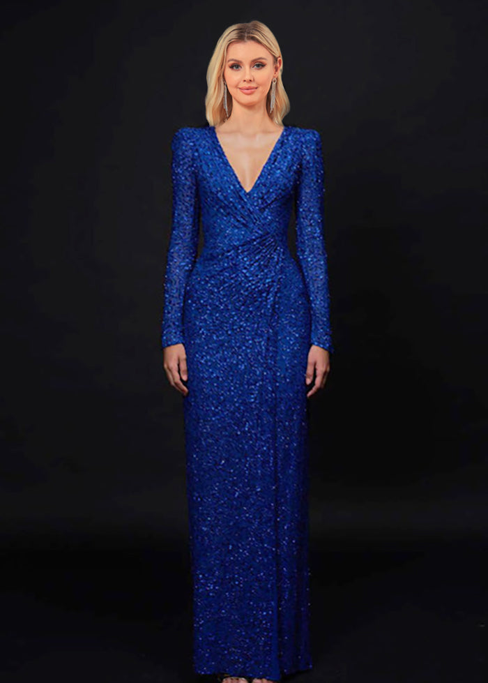 Sequin Embellished Long Slim Skirt
