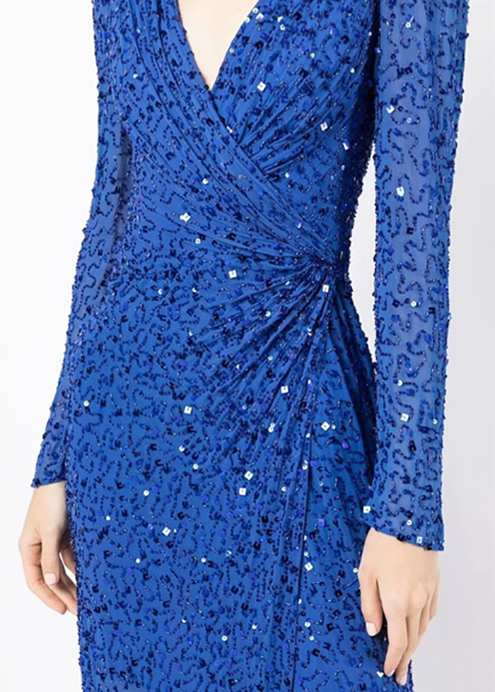 Sequin Embellished Long Slim Skirt